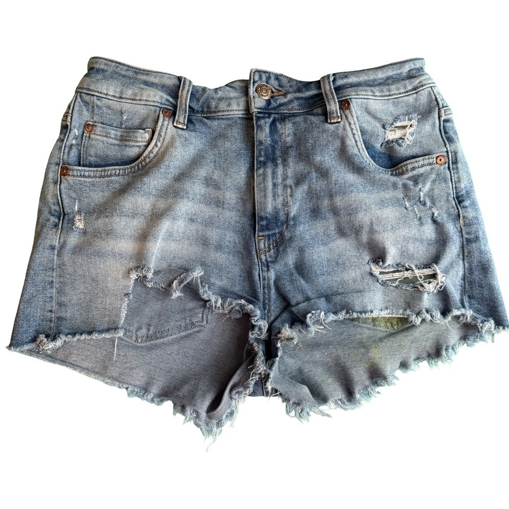 Mavi Light Blue Distressed Jean Shorts FLAWED Size 29 Denim Streetwear Casual